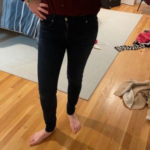 seven mid rise skinny jeans size 28 dark blue